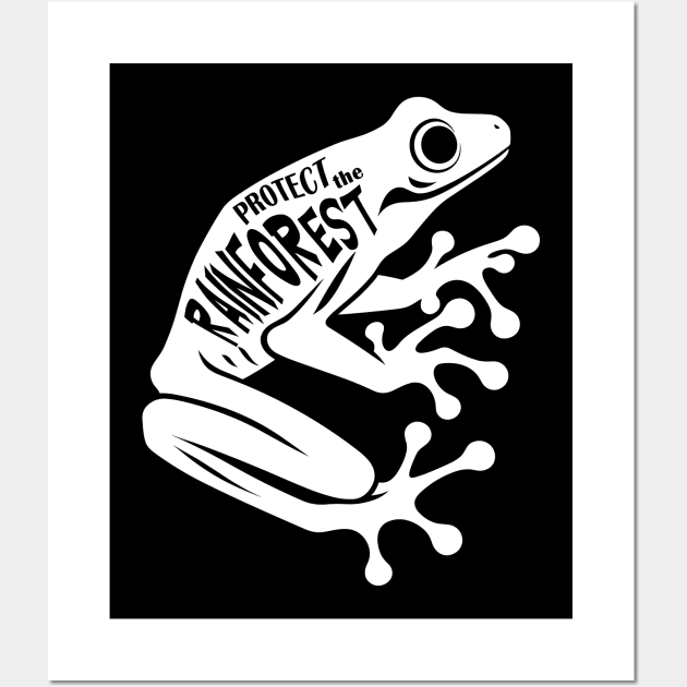 White Dart frog - Protect the rainforest Wall Art by PrintSoulDesigns